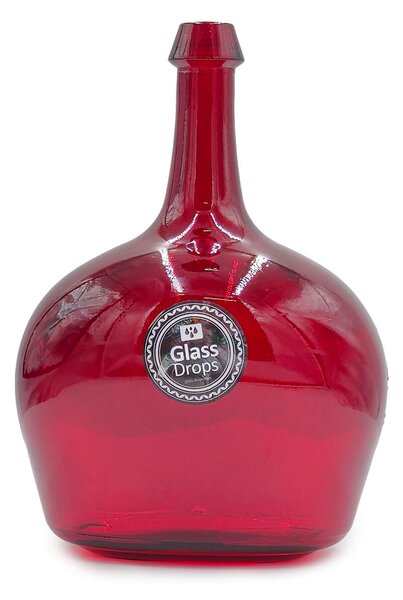 Διακοσμητικό Βάζο Glass Drops Victoria (5874DB06) Aπό 100% ανακυκλωμένο γυαλί, Xωρητικότητας 2.2L, Διαστάσεων Ø 19 x Υ 26 cm, Red