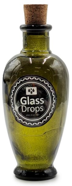 Διακοσμητικό Μπουκάλι με πώμα Glass Drops Castilla (5621DB615) Aπό 100% ανακυκλωμένο γυαλί, Xωρητικότητας 250ml, Διαστάσεων Ø 7 x Υ 15 cm, Khaki Olive