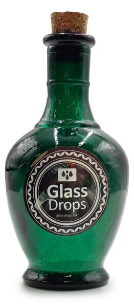 Διακοσμητικό Μπουκάλι με πώμα Glass Drops Andalucia (5620DB734) Aπό 100% ανακυκλωμένο γυαλί, Xωρητικότητας 250ml, Διαστάσεων Ø 8 x Υ 15 cm, Albahaca