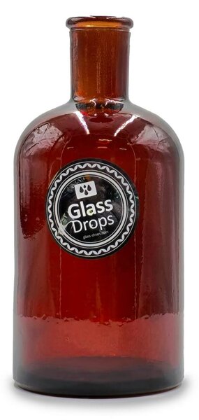Διακοσμητικό Μπουκάλι Glass Drops Retro (5713DB738) Aπό 100% ανακυκλωμένο γυαλί, Xωρητικότητας 675ml, Διαστάσεων Ø 9 x Υ 19.5 cm, Terracotta