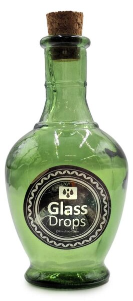 Διακοσμητικό Μπουκάλι με πώμα Glass Drops Andalucia (5620DB622) Aπό 100% ανακυκλωμένο γυαλί, Xωρητικότητας 250ml, Διαστάσεων Ø 8 x Υ 15 cm, Old Green