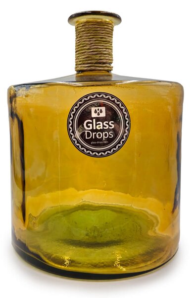 Διακοσμητικό Βάζο Glass Drops Frances Enea (E4751DB411) Aπό 100% ανακυκλωμένο γυαλί, Χωρητικότητας 30L, Διαστάσεων Ø 35 x Υ 45 cm, Yellow Gold