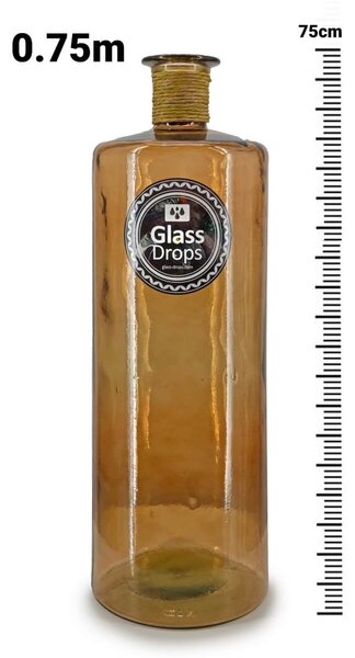 Διακοσμητικό Βάζο Glass Drops Frances Enea (E4750DB04) Aπό 100% ανακυκλωμένο γυαλί, Χωρητικότητας 32L, Διαστάσεων Ø 25 x Υ 75 cm, Cinnamon
