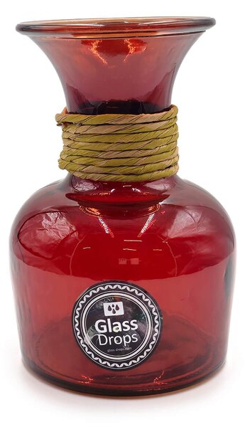 Διακοσμητικό Βάζο Glass Drops Florero Chicago Enea (E5650DB738) Aπό 100% ανακυκλωμένο γυαλί, Χωρητικότητας 2.6L, Διαστάσεων Ø 14 x Υ 20 cm, Terracotta