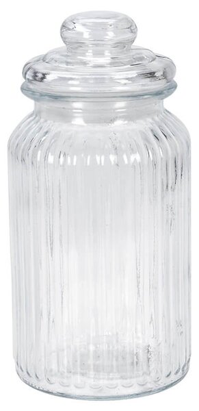 Γυάλινο βάζο Excellent Houseware με καπάκι, Χωρητικότητας 1L, 10x22cm