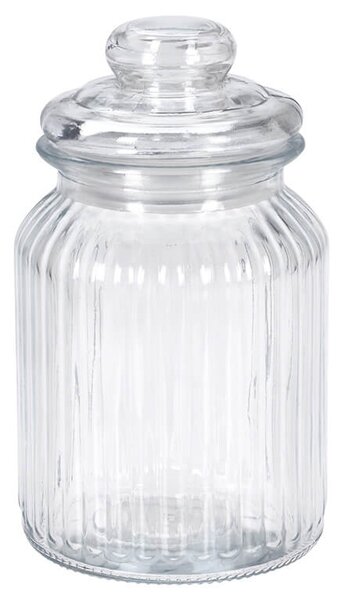 Γυάλινο βάζο Excellent Houseware με καπάκι, Χωρητικότητας 750ml, 10x19cm