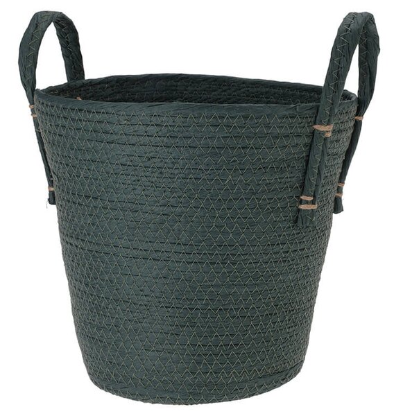 Διακοσμητικό καλάθι H&S Collection με χερούλια - Πράσινο