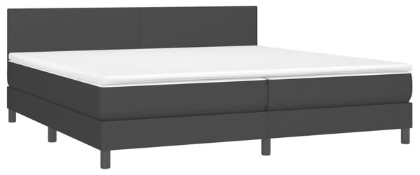 VidaXL Κρεβάτι Boxspring με Στρώμα & LED Μαύρο 200x200 εκ. Υφασμάτινο