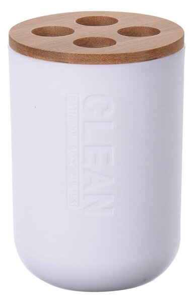 Βάση Οδοντόβουρτσας Bathroom Solutions , 4 θέσεων, 7x7x11cm - Καφέ/Λευκό