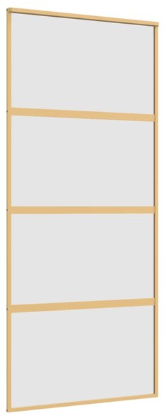 VidaXL Συρόμενη Πόρτα Χρυσή 90x205 εκ. Αμμοβολή ESG Γυαλί/Αλουμίνιο