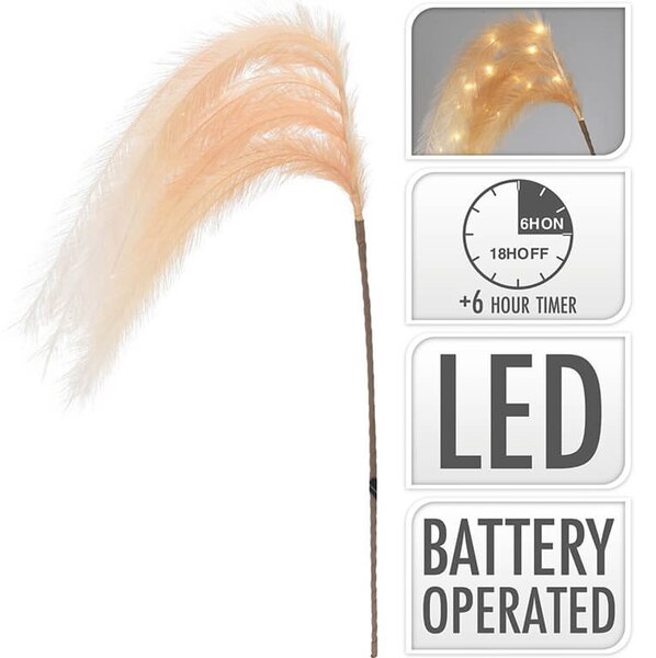 Διακοσμητικό κλαδί με φτερά με φωτισμό LED - 130cm