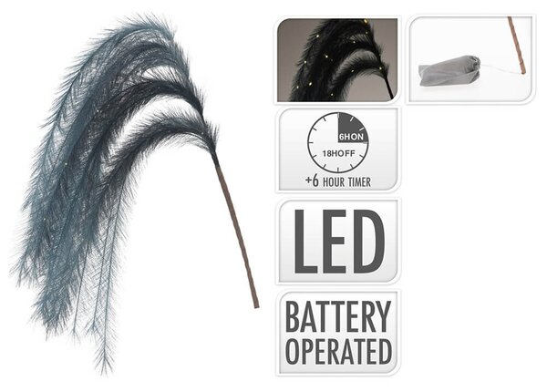 Διακοσμητικό κλαδί με φτερά με φωτισμό LED - 130cm