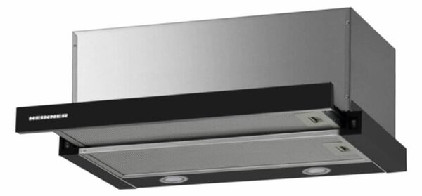 Απορροφητήρας Heinner HTCH-F660GBK με πλάτος 60cm και απορροφητική ισχύ 611 m³/h