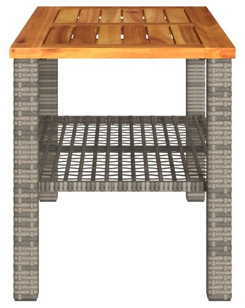Τραπέζι Κήπου Γκρι 70x38x42 εκ. Συνθετικό Ρατάν & Ξύλο Ακακίας - Γκρι