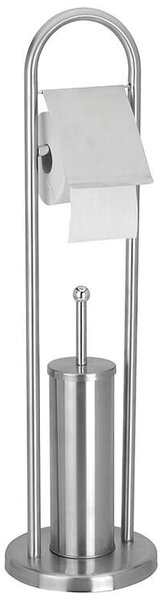 Βάση Χαρτιού Τουαλέτας Με Πιγκάλ Bathroom Solutions, με διαστάσεις 22.3x10.4x80cm - Ασημί