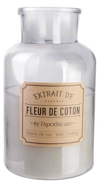 Αρωματικό κερί Apothecary Home Deco Factory με διάρκεια καύσης 110 ώρες, άρωμα Cotton flower και διαστάσεις 14x25.5cm