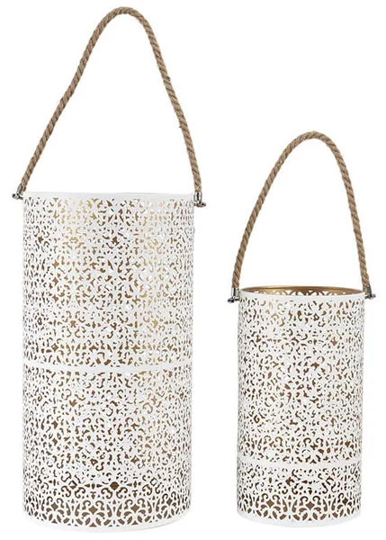 Σετ Διακοσμητικά Φανάρια Home Deco Factory με χερούλι και διαστάσεις 20x39cm και 15x27cm - 2 τεμάχια