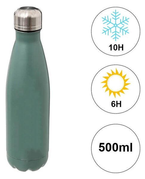 Μπουκάλι Θερμός 5five με χωρητικότητα 500ml και διατήρηση θερμοκρασίας 6h ζεστό / 10h κρύο - Ficus