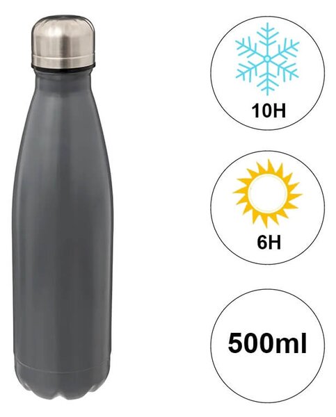 Μπουκάλι Θερμός 5five με χωρητικότητα 500ml και διατήρηση θερμοκρασίας 6h ζεστό / 10h κρύο - Gray