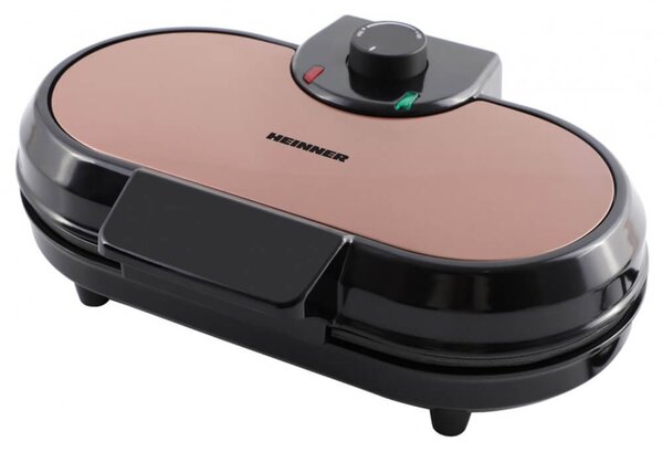 Βαφλιέρα Heinner Copper Crown HWF-1000CR με ισχύ 1000W, Αντικολλητικές πλάκες και 2 θέσεις ψησίματος