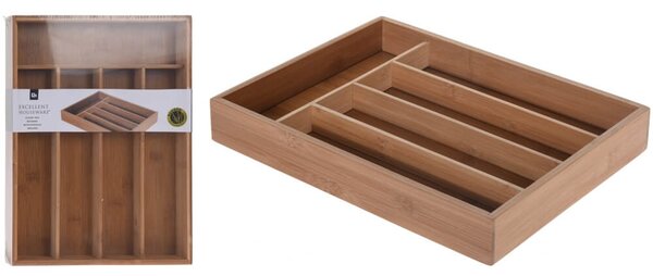 Θήκη για Μαχαιροπίρουνα Εxcellent Houseware ξύλινη, με διαστάσεις 36x26x5cm