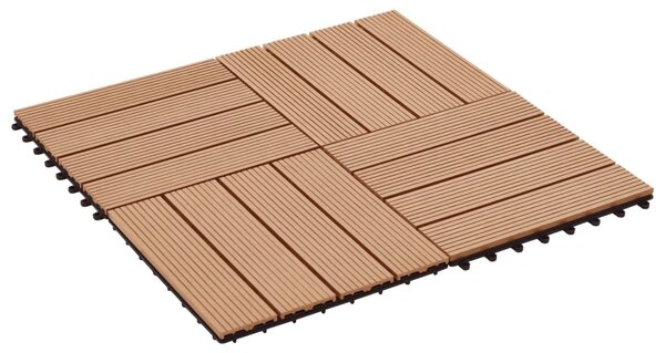 VidaXL Πλακάκια Deck 11 τεμ. Χρώμα Teak 30 x 30 εκ. 1 μ² από WPC