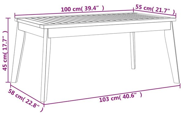 Τραπεζαρία Κήπου 100x55x45 εκ. Μασίφ Ξύλο Ακακίας - Καφέ