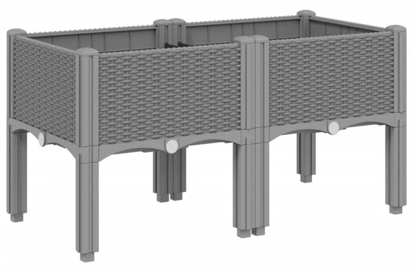 Ζαρντινιέρα Κήπου με Πόδια Αν. Γκρι 80x40x42 εκ Πολυπροπυλένιο - Γκρι