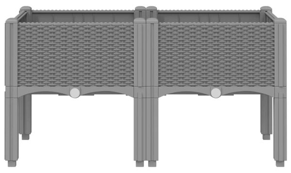 Ζαρντινιέρα Κήπου με Πόδια Αν. Γκρι 80x40x42 εκ Πολυπροπυλένιο - Γκρι