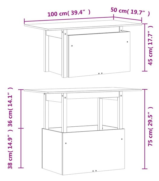 Τραπέζι Κήπου Λευκό 100x50x75 εκ. από Μασίφ Ξύλο Πεύκου - Λευκό