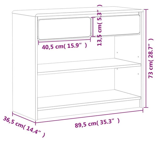 Τραπέζι Κονσόλα SAUDA Δρυς 89,5x36,5x73 εκ. Μασίφ Ξύλο Πεύκου - Καφέ