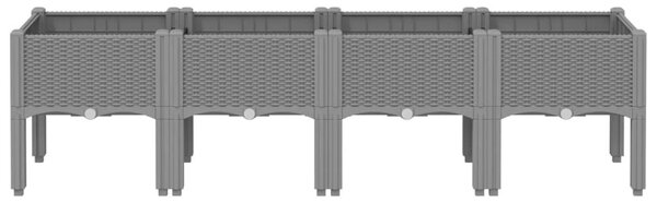 Ζαρντινιέρα Κήπου με Πόδια Αν. Γκρι 160x40x42 εκ Πολυπροπυλένιο - Γκρι