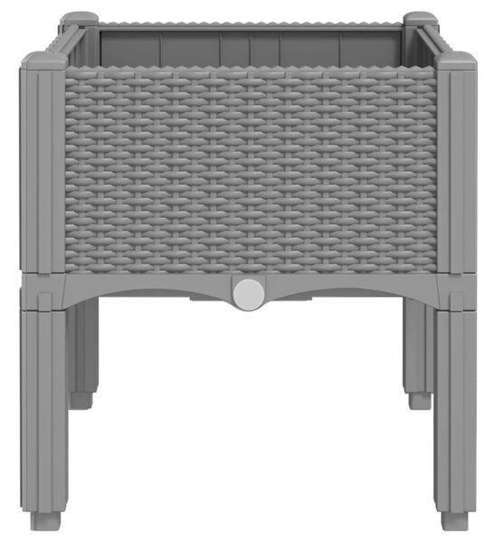 Ζαρντινιέρα Κήπου με Πόδια Αν. Γκρι 40x40x42 εκ Πολυπροπυλένιο - Γκρι