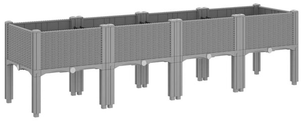 Ζαρντινιέρα Κήπου με Πόδια Αν. Γκρι 160x40x42 εκ Πολυπροπυλένιο - Γκρι