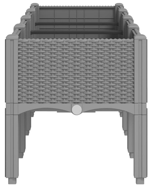 Ζαρντινιέρα Κήπου με Πόδια Αν. Γκρι 160x40x42 εκ Πολυπροπυλένιο - Γκρι