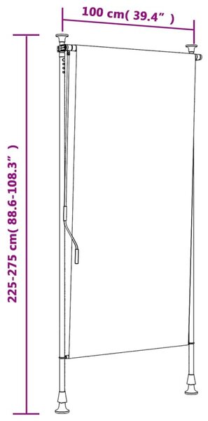 Στόρι Ρόλερ Εξ. Χώρου Πορτοκαλί/Λευκό 100x270 εκ. Ύφασμα/Ατσάλι - Πορτοκαλί