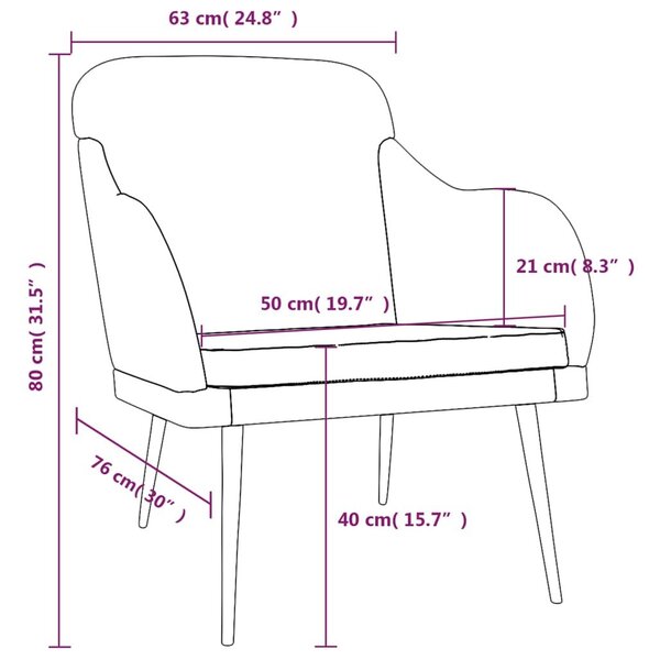 Πολυθρόνα Κρεμ 63x76x80 εκ. Βελούδινη - Κρεμ