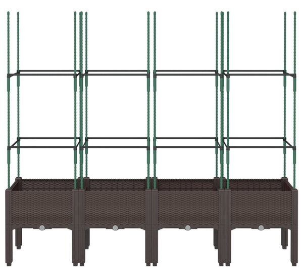 Ζαρντινιέρα Κήπου με Καφασωτό Καφέ 160 x 40 x 142,5 εκ. από PP - Καφέ