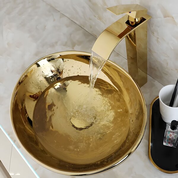 Νιπτήρας Rea Sofia Gold 41 x 34.5 x 15 cm