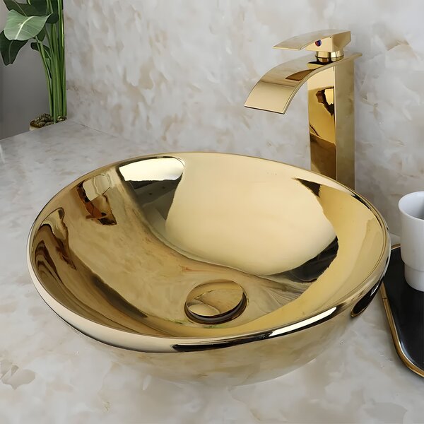 Νιπτήρας Rea Sofia Gold 41 x 34.5 x 15 cm