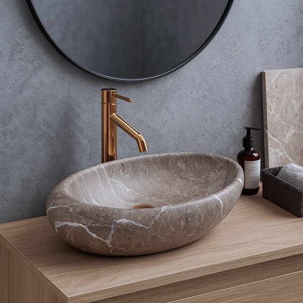 Νιπτήρας πάγκου Rea Roxy B Stone NATURE 49 x 31 x 13.5 cm