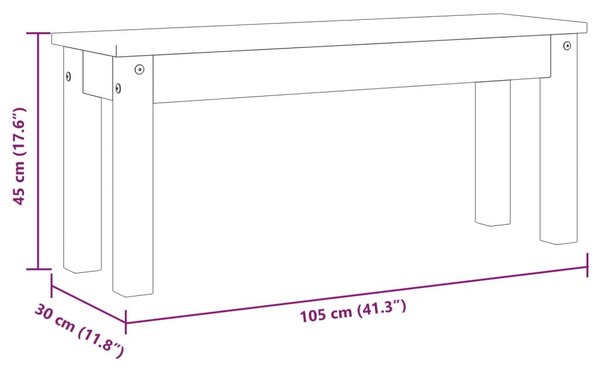 Πάγκος Τραπεζαρίας Panama Λευκό 105x30x45 εκ. Μασίφ Ξύλο Πεύκου - Λευκό