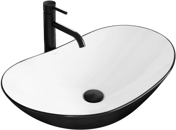 Rea Royal Μαύρο/Λευκός νιπτήρας: 61.5 x 35.5 x 15.5 cm