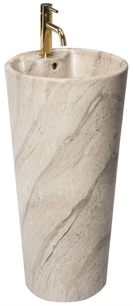 Ανεξάρτητος κεραμικός νιπτήρας Blanka Natural Mat Marble Y:85 cm/ Διάμετρος: 45 cm/ 40x 40 cm