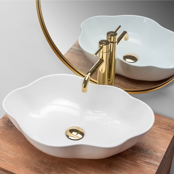 Πάγκος νιπτήρας Rea Pearl White 51.5 x 37.5 x 13.5 cm