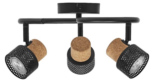 OSRAM Σποτ οροφής CORK SPIRAL, μαύρο, 3 λάμπες, ρυθμιζόμενη ένταση, GU10, ρυθμιζόμενος, Μαύρο, Σαλόνι / τραπεζαρία, Μέταλλο