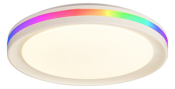 Mantra Iluminación Φωτιστικό οροφής LED Gamer, RGB, CCT, τηλεχειριστήριο, λευκό, ρυθμιζόμενος, Λευκό, Σαλόνι / τραπεζαρία, Μέταλλο