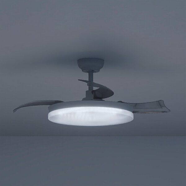 Philips Ανεμιστήρας οροφής LED Solr, λευκός, DC, αθόρυβος, CCT, ρυθμιζόμενος, Λευκό, Σαλόνι / τραπεζαρία, Μέταλλο, σύγχρονο