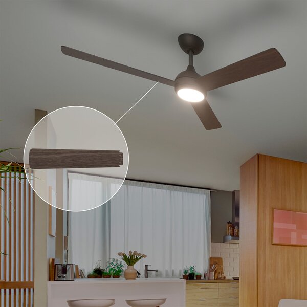 Philips Ανεμιστήρας οροφής LED Civx, μαύρος/καφέ, DC, αθόρυβος, ρυθμιζόμενος, Καφέ / Σκουριάς, Σαλόνι / τραπεζαρία, Μέταλλο, Vintage