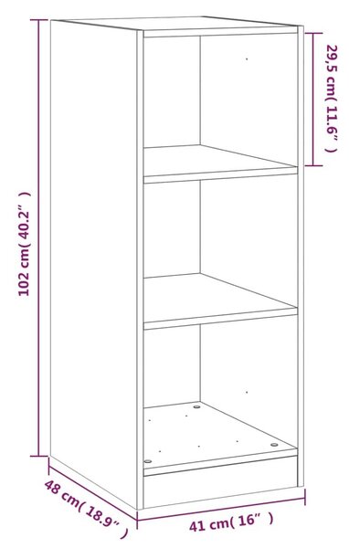 Ντουλάπα Λευκή 48 x 41 x 102 εκ. από Επεξεργασμένο Ξύλο - Λευκό